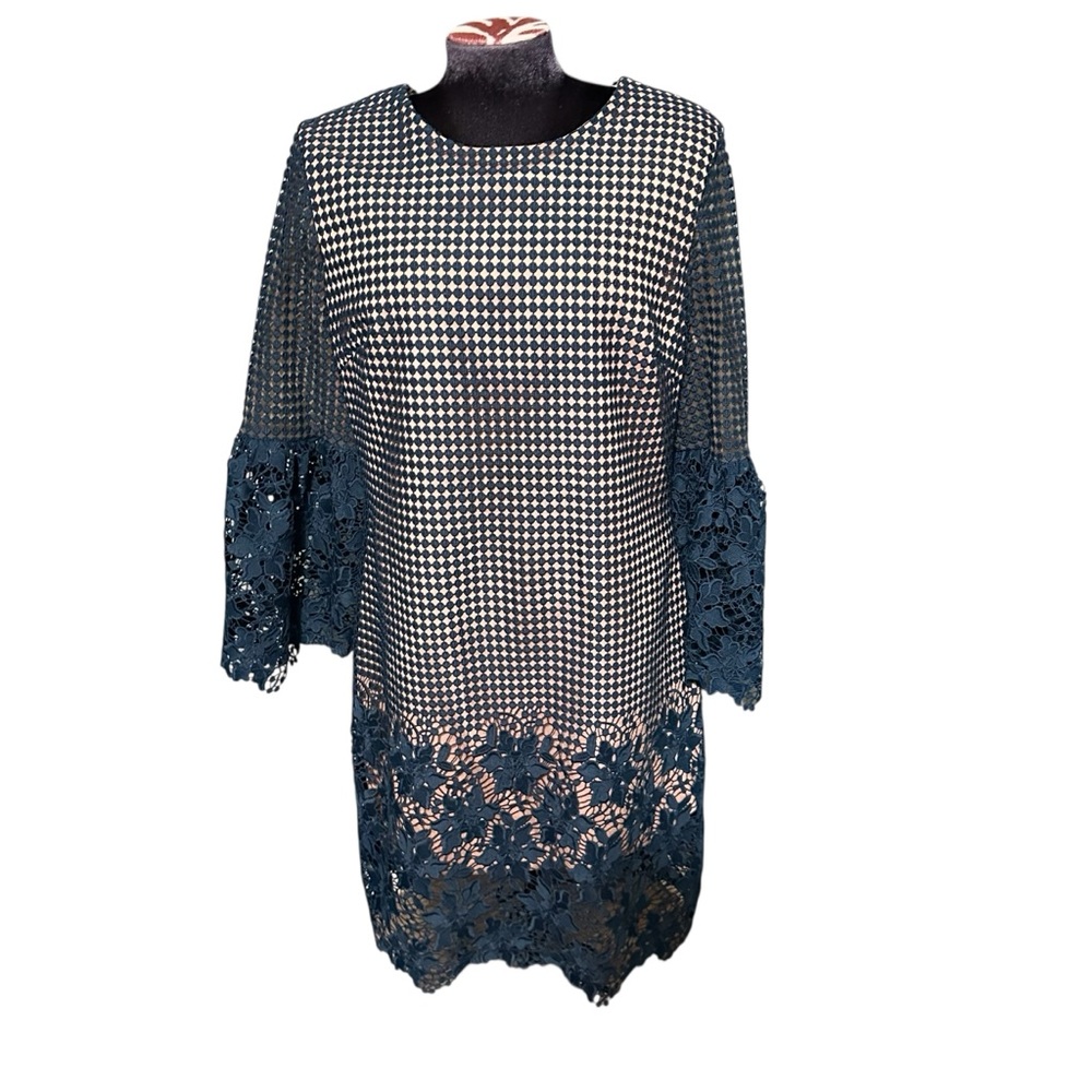 Dress The Population Crocheted Blue  Dress Size Large